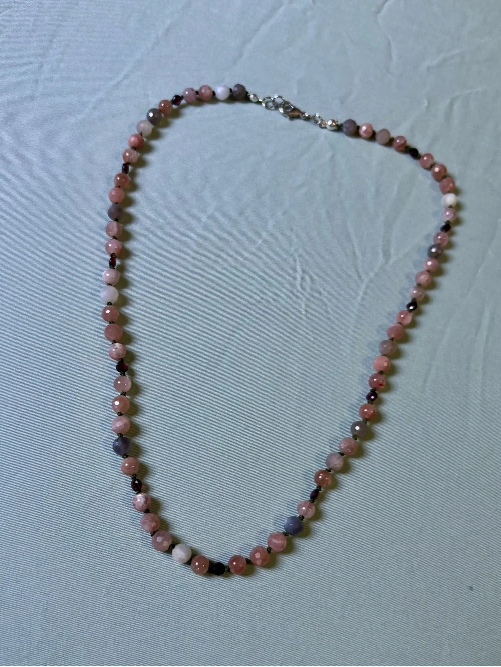 Peach Moonstone necklace. - Picture 11 of 13